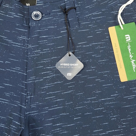 TravisMathew Shorts Mens 30 Blue Dress Blues Solo Trip Hybrid 4-Way Stretch NEW - Picture 3 of 16